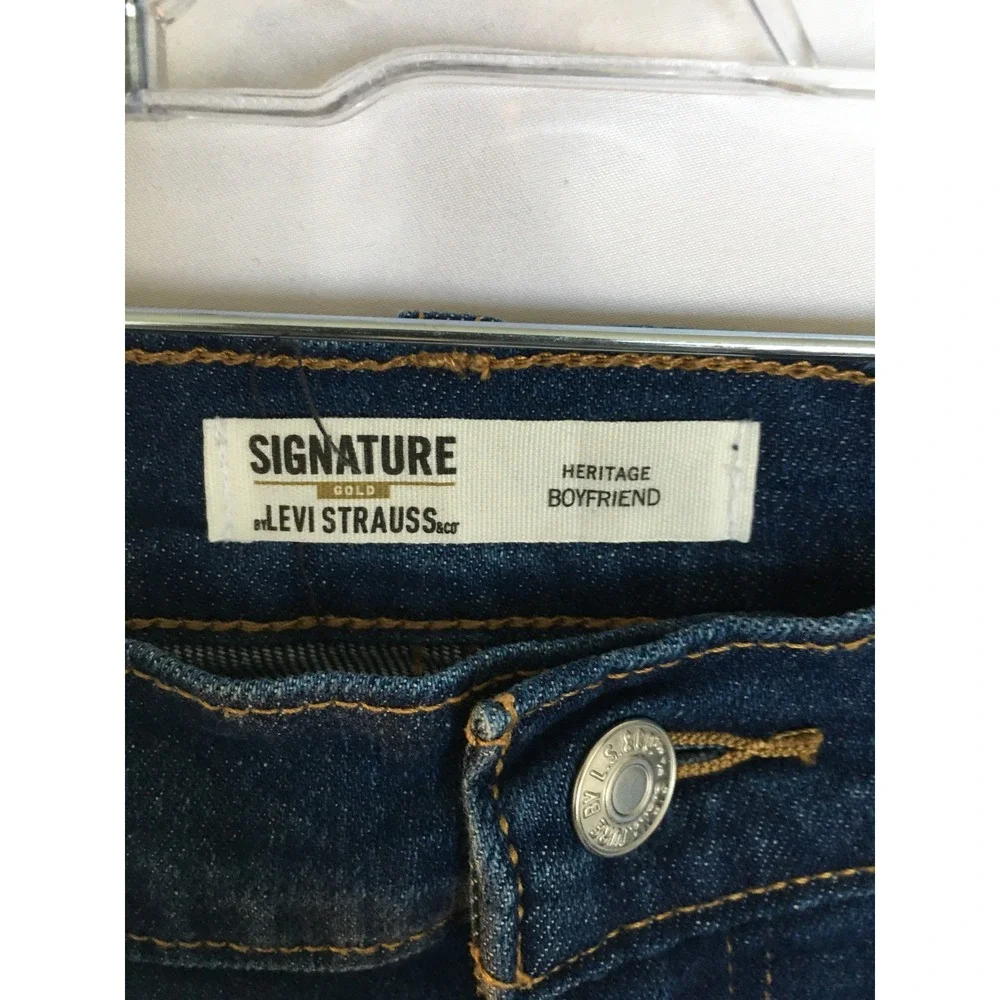 Signature by Levi Strauss Heritage Boyfriend Jeans Dark Wash Denim 14 W32 58996